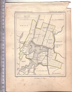 Akersloot. Map Kuyper Gemeente atlas van Noord Holland