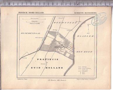 Bennebroek.  Map Kuyper Gemeente atlas van Noord Holland