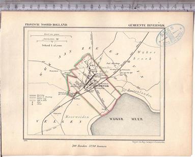 Beverwijk.  Map Kuyper Gemeente atlas van Noord Holland