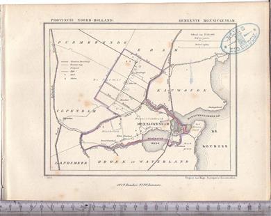 Monnickendam.  Map Kuyper Gemeente atlas van Noord Holland