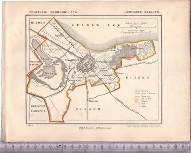 Naarden.  Map Kuyper Gemeente atlas van Noord Holland