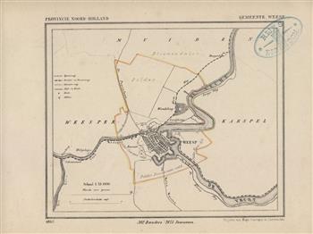 Weesp.  Map Kuyper Gemeente atlas van Noord Holland