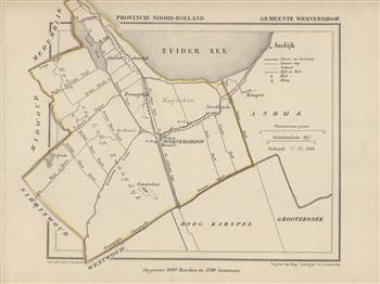 Wervershoof.  Map Kuyper Gemeente atlas van Noord Holland