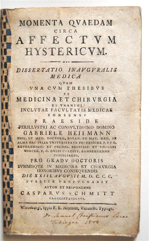 Momenta quaedam circa affectum hystericum . ( all latin )