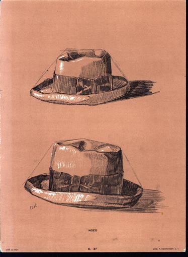 (DECORATIEVE PRENT - LITHO ) HOED