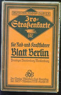 (TOERISME / TOERISTEN BROCHURE) Blatt Berlin - JRO Strassenkarte des Deutschen Touring Club - Fur Rad und Kraftfahrer
