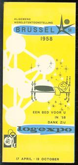 (BROCHURE) Een bed voor u in '58 dank zij  LOGEXPO : Pamphlet 1958.( algemene wereldtentoonstelling Brussel 1958