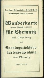 Wanderkarte fur das Gebiet Chemnitz und Umgebung