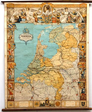 (SCHOOLPLAAT - SCHOOL POSTER - LEHRTAFEL) Nederland - Het regeringsjubileum van H.M. Koningin Wilhelmina 1898 - 1923