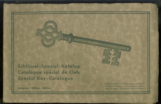 Schlussel Spezial Katalog ., Catalogue special de clefs , Special Key Catalogue