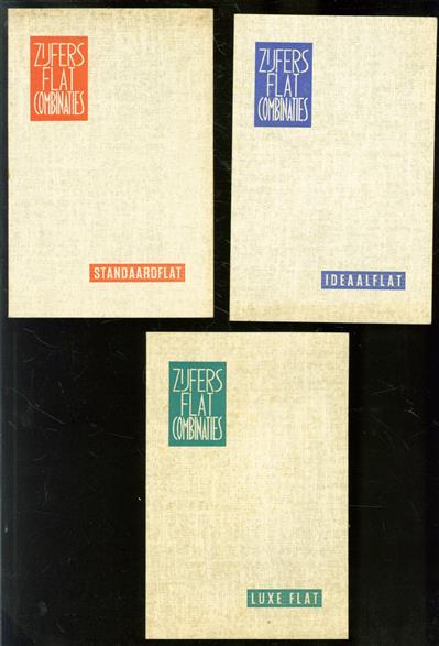 (BEDRIJF CATALOGUS - TRADE CATALOGUE) Set van 3 brochures met betrekking tot flat interieurs ( standaardflat + Ideaalflat + Luxe Flat ) Art Deco interieur