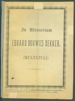 In memoriam Eduard Douwes Dekker
