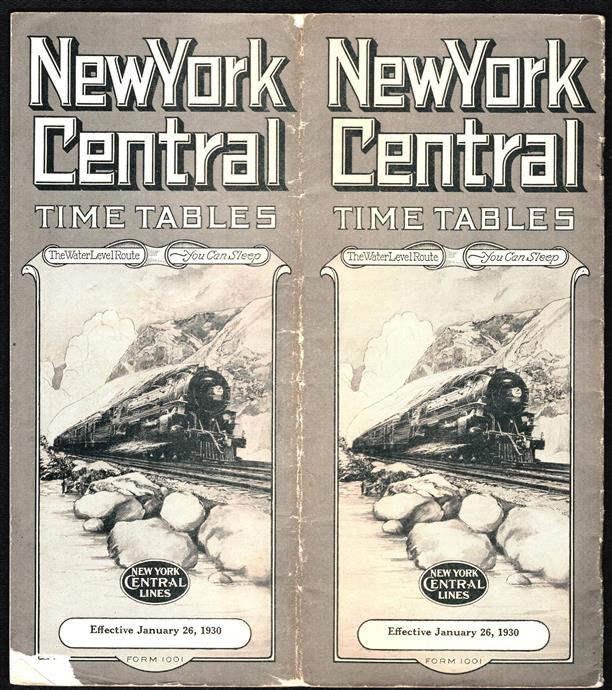 New York Central time tables. Effective January 26 1930