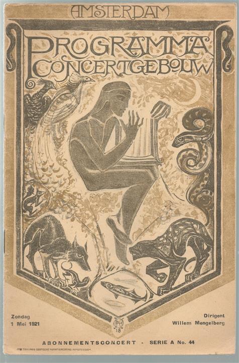 Programma van het abonnementsconcert. concertgebouw te amsterdam., 1 Mei 1921.  Abonnementsconcert onder leiding van Willem Mengelberg