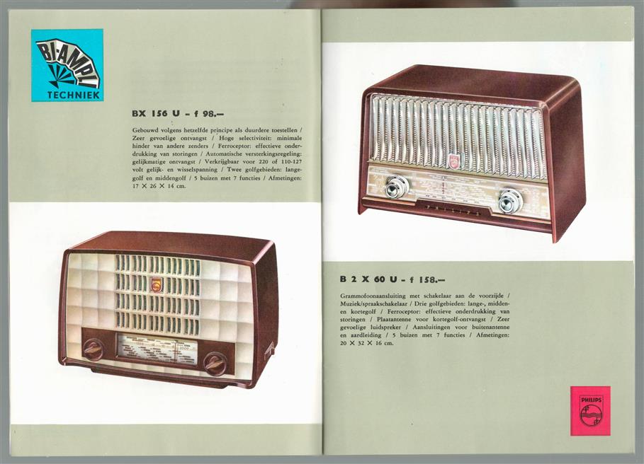 (BEDRIJF CATALOGUS - TRADE CATALOGUE) Philips Radio 1957 De verrassende mogelijkheden van de BI-Ampli techniek