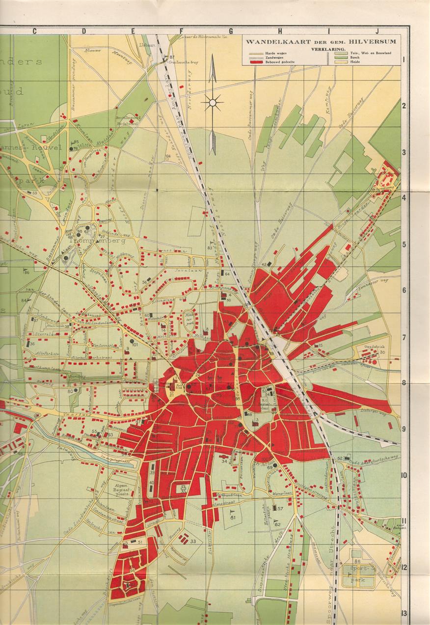 (PLATTEGROND / KAART - CITY MAP / MAP) Wandelkaart van Hilversum.