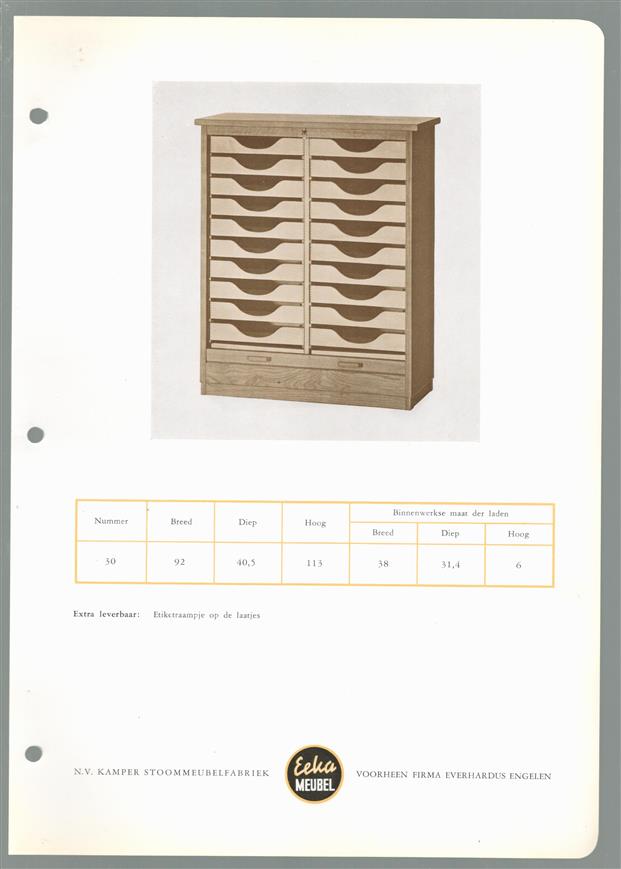 (BEDRIJF CATALOGUS - TRADE CATALOGUE) Catalogus Kantoormeubelen EEKA meubel -
