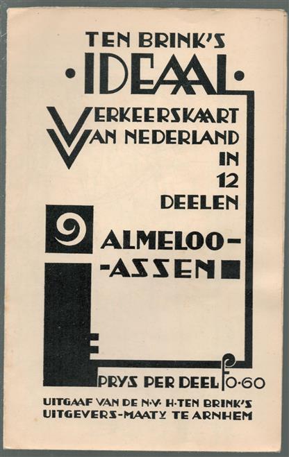 Ten Brink's ideaal verkeerskaart van Nederland  No 9 - Almelo Assen
