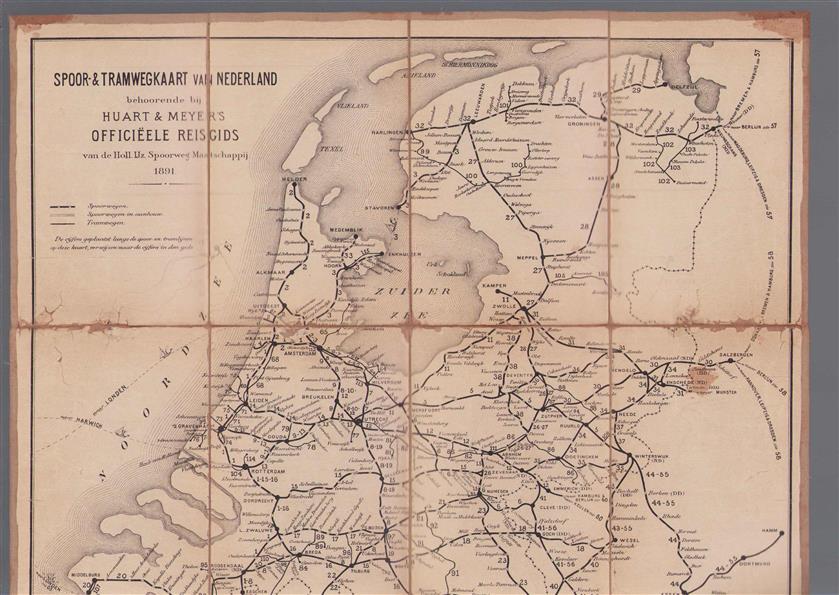 Spoor- & tramwegkaart van Nederland : behoorende bij Huart & Meyer's Officiëele reisgids