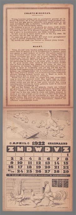 P. Sluis Kalender 1922