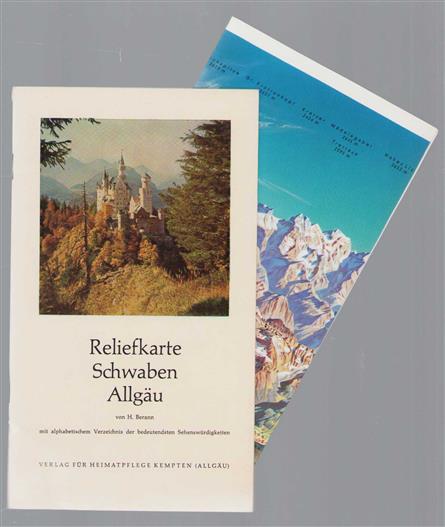 Reliefkarte Schwaben, Allgau : mit alphabetischem Verzeichnis der bedeutendsten Sehenswürdigkeiten.