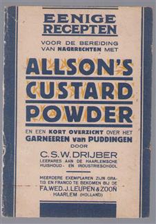 Enige recepten voor de bereiding van nagerechten met Allson s Custard Powder