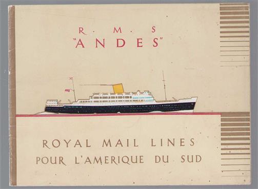 BROCHURE - R.M.S. Andes - Royal Mail Lines pour l Amerique du Sud