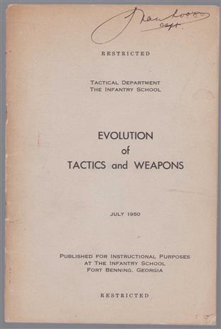 Evolution of tactics and weapons.