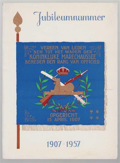 Jubileumnummer Ver. van leden beh. tot het wapen der Koninklijke Marechaussee beneden den rang van officier, opgericht 15 April 1907.