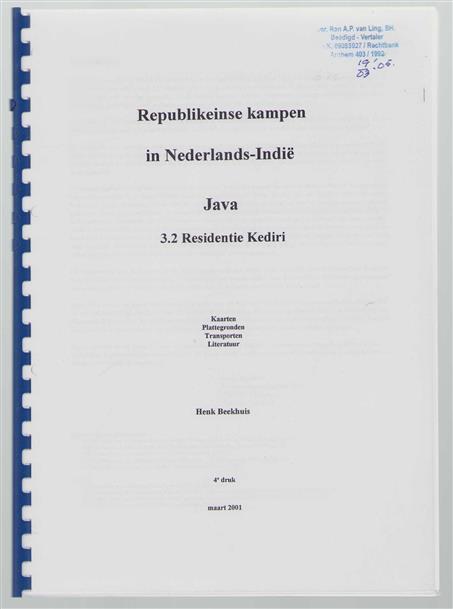Republikeinse kampen in Nederlands-Indië - Java, 3.2. Residentie Kediri - kaarten plattegronden, transporten en literatuur