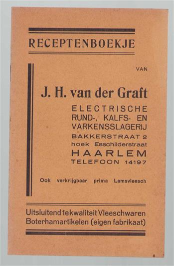 Receptenboekje van J.H. van der Graft Electrische Rund, Kalfs en Varkensslagerij