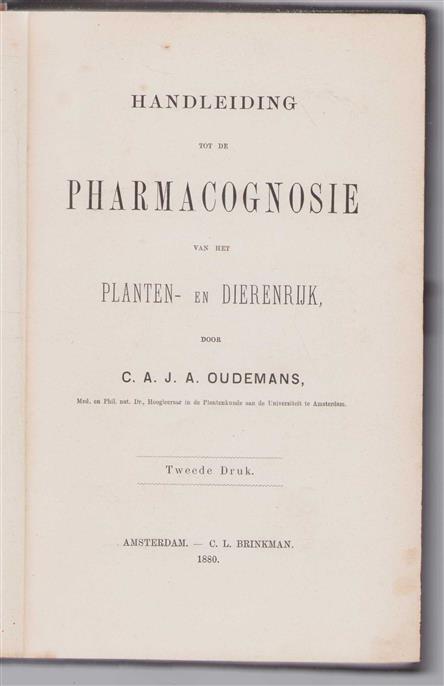 Handleiding tot de pharmacognosie van het planten- en dierenrijk