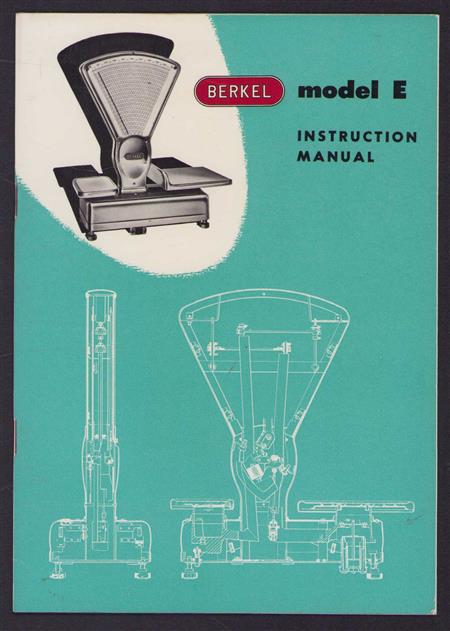 Berkel Model E Instruction manual  (Scale manual)