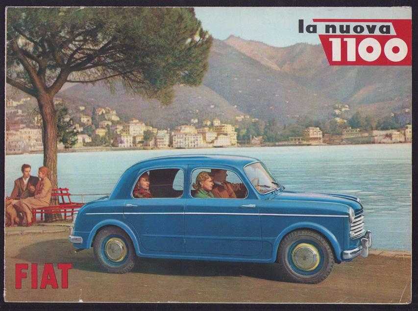(AUTO FOLDER - CAR BROCHURE) FIAT La nuova 1100 (poster als folder gevouwen)