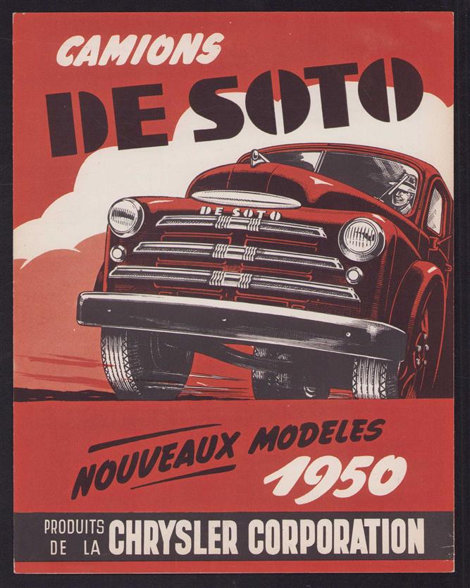 (AUTO FOLDER - CAR BROCHURE) Camions De Soto - Nouveaux modelles 1950