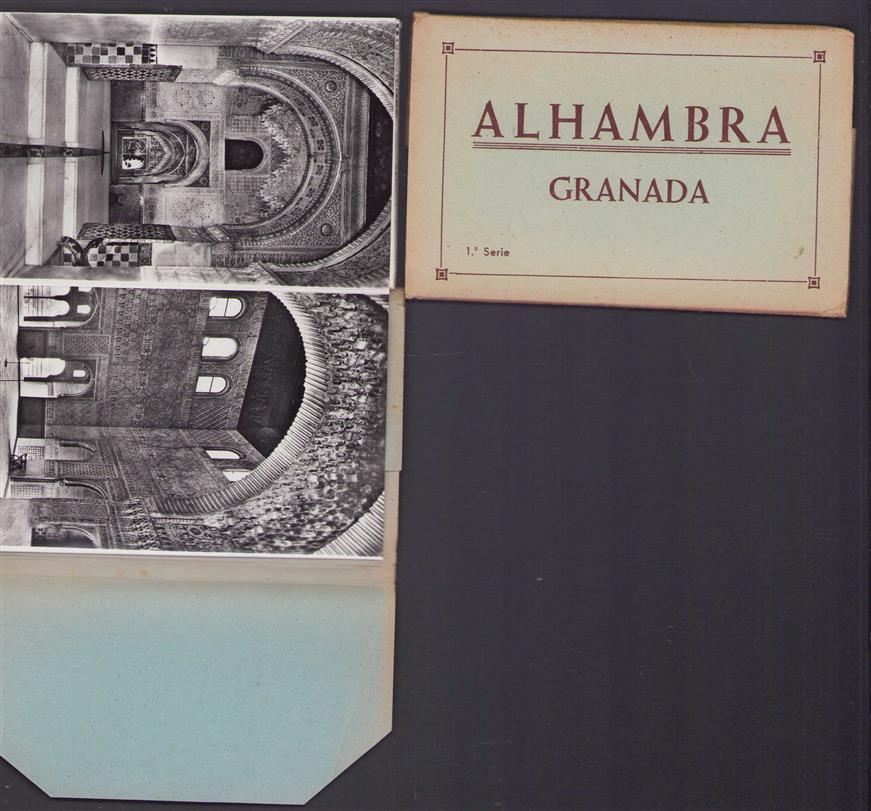 (PRENTBRIEFKAART  POSTCARD) ALHAMBRA - GRANADA serie 1 + 2 (mapjes met z/w briefkaarten)