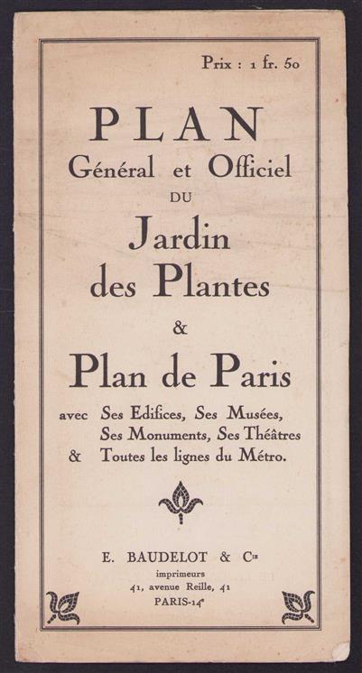 Plan General et officiel du Jardin des plantes + Plan de Paris