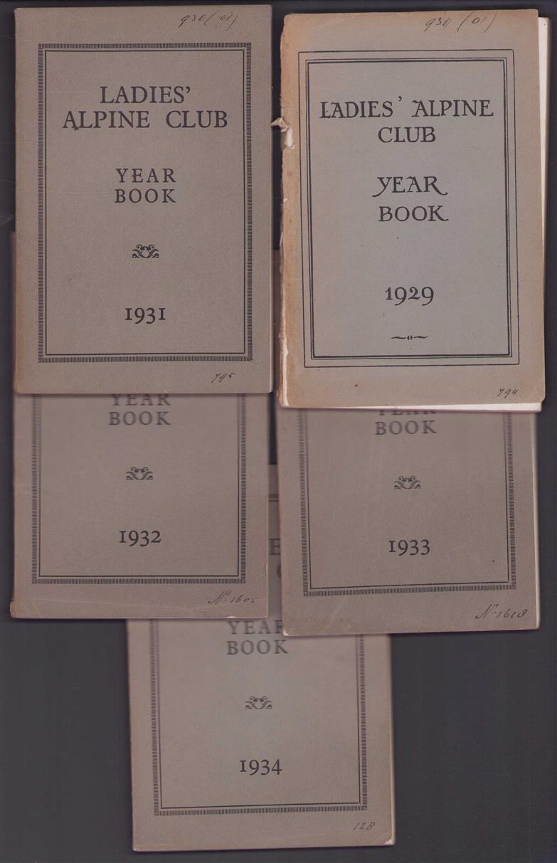 The ladies' alpine club YEAR BOOK 1929 + 1931 +1932 + 1933 + 1934