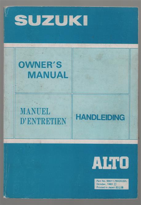 Suzuki Alto owner manual - handleiding