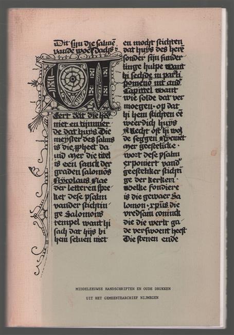 Middeleeuwse handschriften en oude drukken uit het gemeentearchief Nijmegen