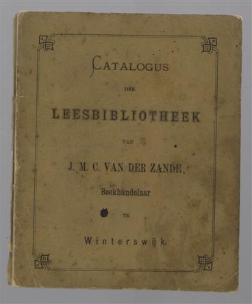 Catalogus der Leesbibliotheek van J. M. C. Van der Zande