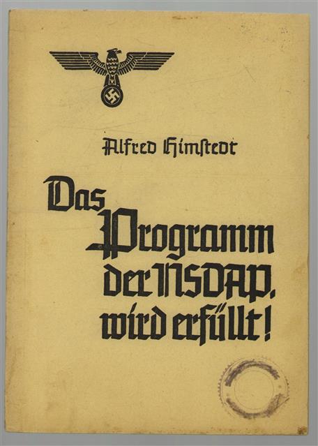Das Programm der NSDAP wird erfüllt!. 8. Aufl.