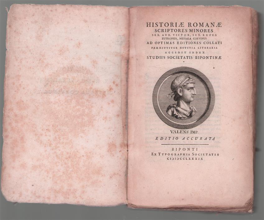 Historiiae Romanae scriptores minores Sex. Aur. Victor, Sex. Rufus Eutropius, Messala Corvinus, ad optimas editiones collati