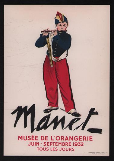 (POSTER - AFFICHE) Manet - Musee de L orangerie Juin - September 1932