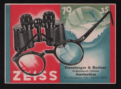ZEISS - Jaarkalender reclame - (Eisenberger en Roetzer Amsterdam) 1935