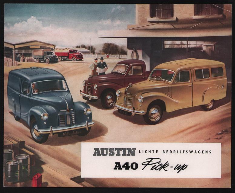 (AUTO FOLDER - CAR BROCHURE) Austin lichte bedrijfswagens A40 Pick-up