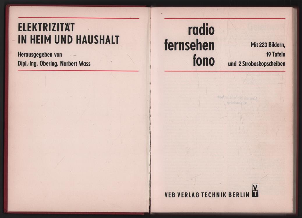 Radio, Fernsehen, Fono ( Elektrizitat in Heim end Haushalt)