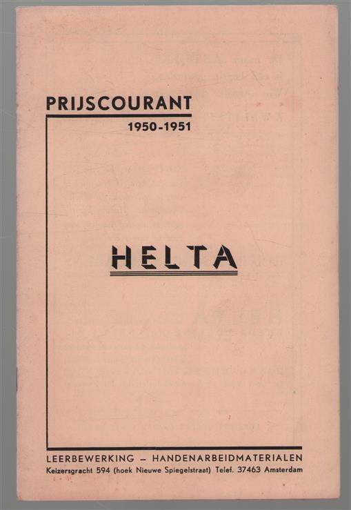 Prijscourant Helta 1950 - 1951 Leerbewerking - Handenarbeid materialen