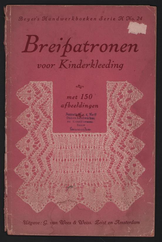 Breipatronen voor kinderkleeding - Beyer s handwerkboeken serie H No 24