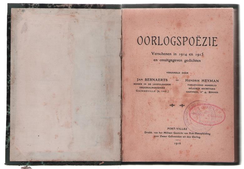 Oorlogspoezie : verschenen in 1914 en 1915 en onuitgegeven gedichten